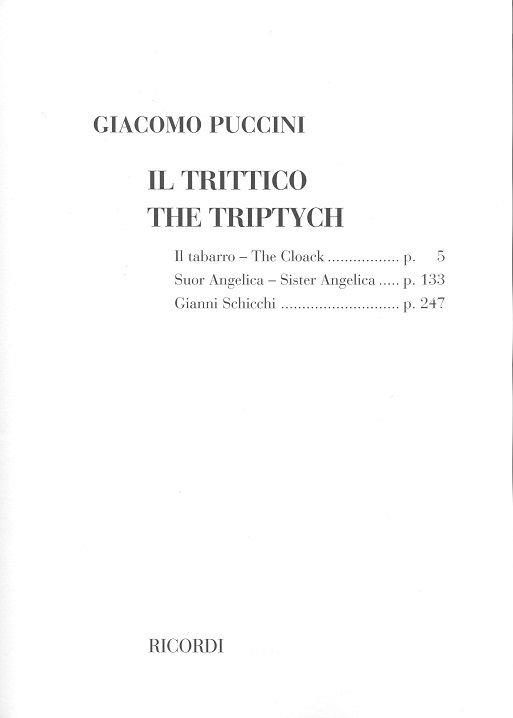 Il trittico - Vocal Score - árie pro zpěv a klavír